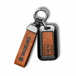 Metal Leather Key Cover For Suzuki Brezza | Suzuki Brezza Key Cover | Suzuki Brezza 2 Button Key Cover