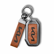 Metal Leather Key Cover For Kia Sonet | Kia Sonet Key Cover | Kia Sonet 4 Button Key Cover Brown