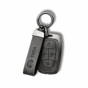 Metal Leather Key Cover For TATA  Altroz | TATA Altroz Key Cover | TATA Altroz 4 Button Smart Key Cover Grey