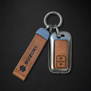 Metal Leather Key Cover For Suzuki Ciaz | Suzuki Ciaz Key Cover | Suzuki Ciaz 2 Button Key Cover