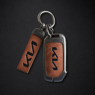 Metal Leather Key Cover For Kia Seltos | Kia Seltos Key Cover | Kia Seltos 4 Button Key Cover