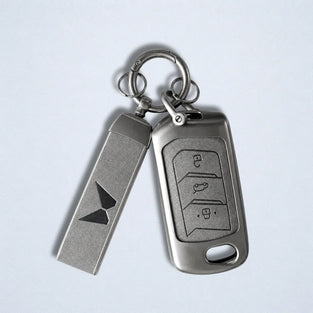 Metal Leather Key Cover For Mahindra Bolero Neo N10 | Mahindra Bolero Neo N10 Key Cover | 3 Button Flip Key Cover